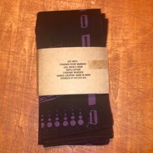 🔮🦞 ACE HOTEL New Orleans - New + Never Used Purple and Black Bandana 🏨🎺